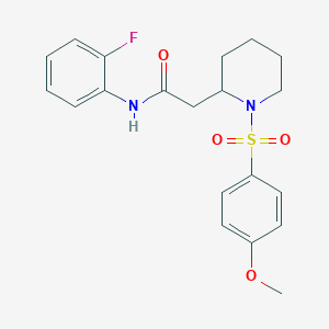 N-(2-fluorophenyl)-2-(1-((4-methoxyphenyl)sulfonyl)piperidin-2-yl)acetamide