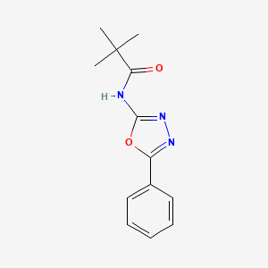 molecular formula C13H15N3O2 B2719742 N-(5-phenyl-1,3,4-oxadiazol-2-yl)pivalamide CAS No. 357194-54-8