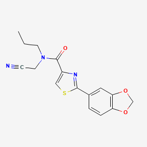 molecular formula C16H15N3O3S B2719744 2-(2H-1,3-benzodioxol-5-yl)-N-(cyanomethyl)-N-propyl-1,3-thiazole-4-carboxamide CAS No. 1311705-43-7