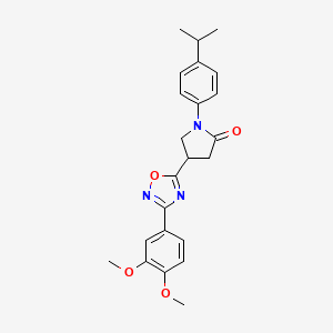 molecular formula C23H25N3O4 B2719746 4-(3-(3,4-Dimethoxyphenyl)-1,2,4-oxadiazol-5-yl)-1-(4-isopropylphenyl)pyrrolidin-2-one CAS No. 941892-38-2