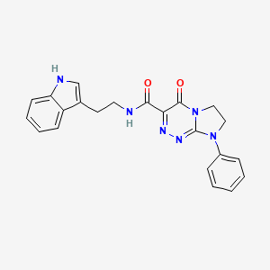 molecular formula C22H20N6O2 B2719748 N-(2-(1H-indol-3-yl)ethyl)-4-oxo-8-phenyl-4,6,7,8-tetrahydroimidazo[2,1-c][1,2,4]triazine-3-carboxamide CAS No. 946310-67-4