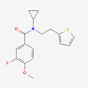 molecular formula C17H18FNO2S B2719758 N-cyclopropyl-3-fluoro-4-methoxy-N-(2-(thiophen-2-yl)ethyl)benzamide CAS No. 1797613-29-6
