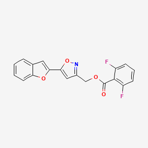 molecular formula C19H11F2NO4 B2719771 (5-(Benzofuran-2-yl)isoxazol-3-yl)methyl 2,6-difluorobenzoate CAS No. 1105202-53-6