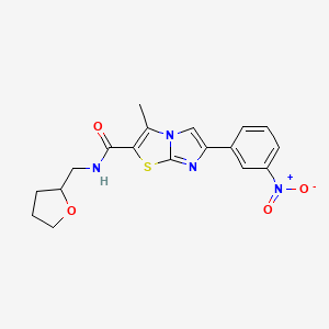 molecular formula C18H18N4O4S B2719774 3-甲基-6-(3-硝基苯基)-N-((环丙烷-2-基)甲基)咪唑并[2,1-b]噻唑-2-羧酰胺 CAS No. 852135-65-0