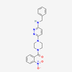 molecular formula C22H22N6O3 B2719778 N-benzyl-6-[4-(2-nitrobenzoyl)piperazin-1-yl]pyridazin-3-amine CAS No. 886895-52-9
