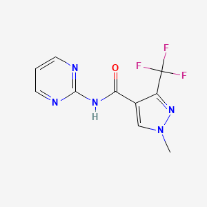 molecular formula C10H8F3N5O B2719786 1-methyl-N-(2-pyrimidinyl)-3-(trifluoromethyl)-1H-pyrazole-4-carboxamide CAS No. 477709-08-3