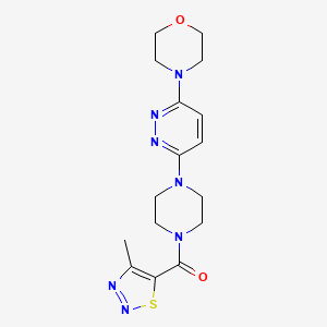 molecular formula C16H21N7O2S B2719789 (4-甲基-1,2,3-噻二唑-5-基)(4-(6-吗啉基吡啶并[3,4-d]嘧啶-3-基)哌嗪-1-基)甲酮 CAS No. 1226444-56-9
