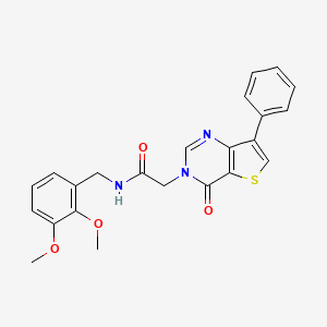 molecular formula C23H21N3O4S B2719793 N-(2,3-二甲氧基苯甲基)-2-(4-酮-7-苯基噻吩并[3,2-d]嘧啶-3(4H)-基)乙酰胺 CAS No. 1105234-97-6
