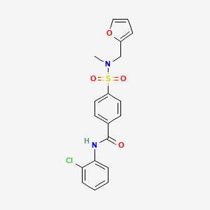 molecular formula C19H17ClN2O4S B2719799 N-(2-chlorophenyl)-4-[furan-2-ylmethyl(methyl)sulfamoyl]benzamide CAS No. 922894-64-2