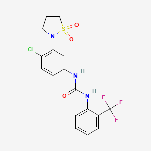 1-(4-Chloro-3-(1,1-dioxidoisothiazolidin-2-yl)phenyl)-3-(2-(trifluoromethyl)phenyl)urea