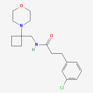 molecular formula C18H25ClN2O2 B2719805 3-(3-Chlorophenyl)-N-[(1-morpholin-4-ylcyclobutyl)methyl]propanamide CAS No. 2380064-20-8