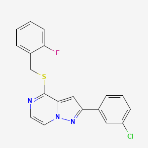 2-(3-Chlorophenyl)-4-[(2-fluorobenzyl)thio]pyrazolo[1,5-a]pyrazine