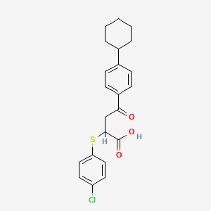 molecular formula C22H23ClO3S B2719822 2-((4-Chlorophenyl)sulfanyl)-4-(4-cyclohexylphenyl)-4-oxobutanoic acid CAS No. 329703-21-1