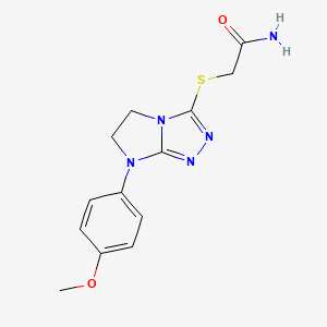 molecular formula C13H15N5O2S B2719825 2-((7-(4-methoxyphenyl)-6,7-dihydro-5H-imidazo[2,1-c][1,2,4]triazol-3-yl)thio)acetamide CAS No. 921515-27-7