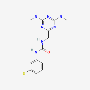 molecular formula C16H23N7OS B2719826 1-((4,6-双(二甲基氨基)-1,3,5-三嗪-2-基)甲基)-3-(3-(甲硫基)苯基)脲 CAS No. 2034413-46-0