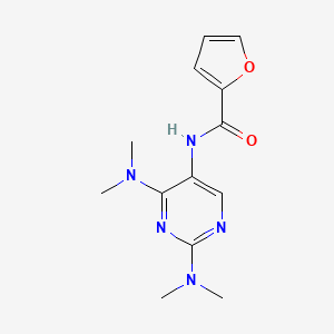 molecular formula C13H17N5O2 B2719828 N-(2,4-双(二甲基氨基)嘧啶-5-基)呋喃-2-甲酰胺 CAS No. 1448038-09-2