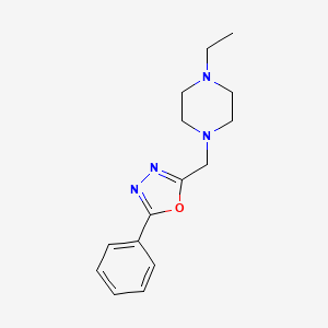 molecular formula C15H20N4O B2719836 1-Ethyl-4-[(5-phenyl-1,3,4-oxadiazol-2-yl)methyl]piperazine CAS No. 902253-24-1