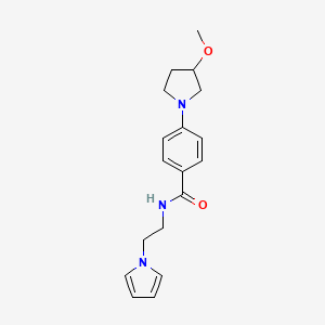 molecular formula C18H23N3O2 B2719840 N-(2-(1H-pyrrol-1-yl)ethyl)-4-(3-methoxypyrrolidin-1-yl)benzamide CAS No. 2034247-03-3
