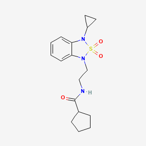 N-[2-(3-cyclopropyl-2,2-dioxo-1,3-dihydro-2lambda6,1,3-benzothiadiazol-1-yl)ethyl]cyclopentanecarboxamide