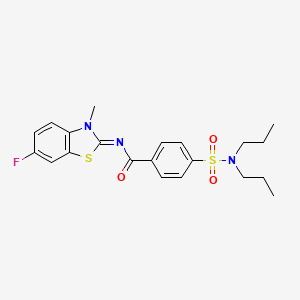 molecular formula C21H24FN3O3S2 B2719845 (E)-4-(N,N-二丙基磺酰胺)-N-(6-氟-3-甲基苯并[d]噻唑-2(3H)-基亚甲基)苯甲酰胺 CAS No. 441291-32-3