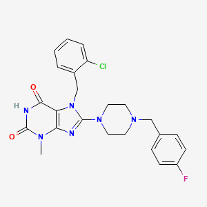 7-(2-chlorobenzyl)-8-(4-(4-fluorobenzyl)piperazin-1-yl)-3-methyl-1H-purine-2,6(3H,7H)-dione