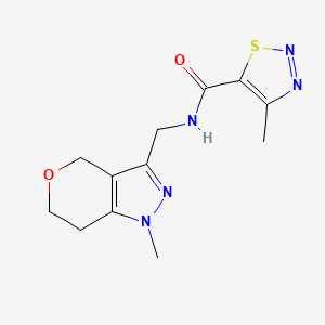 4-methyl-N-((1-methyl-1,4,6,7-tetrahydropyrano[4,3-c]pyrazol-3-yl)methyl)-1,2,3-thiadiazole-5-carboxamide