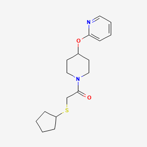 molecular formula C17H24N2O2S B2719853 2-(Cyclopentylthio)-1-(4-(pyridin-2-yloxy)piperidin-1-yl)ethanone CAS No. 1448060-71-6