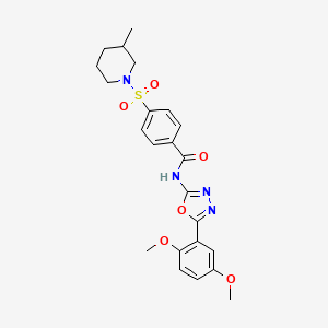 molecular formula C23H26N4O6S B2719855 N-(5-(2,5-二甲氧基苯基)-1,3,4-噁二唑-2-基)-4-((3-甲基哌啶-1-基)磺酰基)苯甲酰胺 CAS No. 921140-13-8