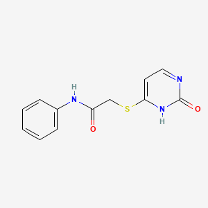 molecular formula C12H11N3O2S B2719863 2-[(2-oxo-1H-pyrimidin-6-yl)sulfanyl]-N-phenylacetamide CAS No. 905681-95-0