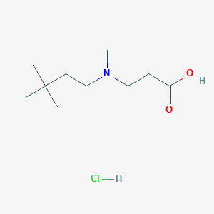 molecular formula C10H22ClNO2 B2719864 3-[3,3-二甲基丁基(甲基)氨基]丙酸；盐酸 CAS No. 2375258-73-2