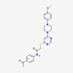 molecular formula C25H27N5O3S B2719873 N-(4-acetylphenyl)-2-((6-(4-(4-methoxyphenyl)piperazin-1-yl)pyrimidin-4-yl)thio)acetamide CAS No. 1251586-11-4