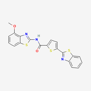 molecular formula C20H13N3O2S3 B2719877 5-(1,3-benzothiazol-2-yl)-N-(4-methoxy-1,3-benzothiazol-2-yl)thiophene-2-carboxamide CAS No. 888410-90-0