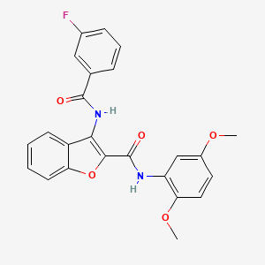 molecular formula C24H19FN2O5 B2719878 N-(2,5-dimethoxyphenyl)-3-(3-fluorobenzamido)benzofuran-2-carboxamide CAS No. 888465-86-9