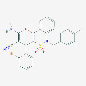 2-Amino-4-(2-bromophenyl)-6-(4-fluorobenzyl)-4,6-dihydropyrano[3,2-c][2,1]benzothiazine-3-carbonitrile 5,5-dioxide