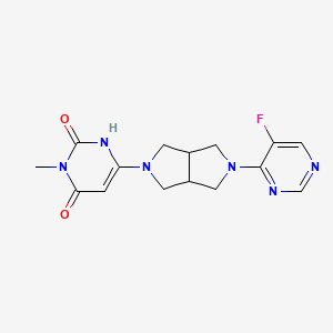 molecular formula C15H17FN6O2 B2719904 6-[5-(5-Fluoropyrimidin-4-yl)-1,3,3a,4,6,6a-hexahydropyrrolo[3,4-c]pyrrol-2-yl]-3-methyl-1H-pyrimidine-2,4-dione CAS No. 2415586-15-9