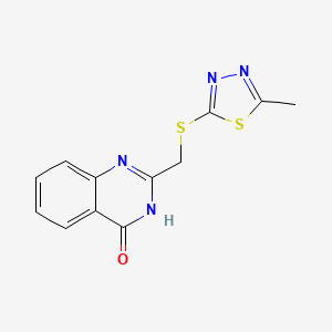 molecular formula C12H10N4OS2 B2719906 2-(((5-methyl-1,3,4-thiadiazol-2-yl)thio)methyl)quinazolin-4(3H)-one CAS No. 841221-93-0