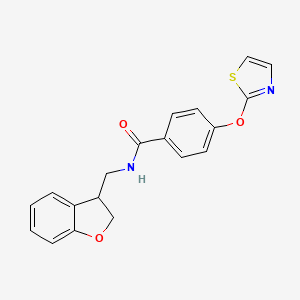 molecular formula C19H16N2O3S B2719907 N-[(2,3-dihydro-1-benzofuran-3-yl)methyl]-4-(1,3-thiazol-2-yloxy)benzamide CAS No. 2097862-33-2