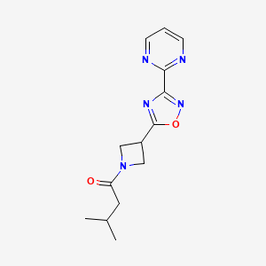 molecular formula C14H17N5O2 B2719908 3-Methyl-1-(3-(3-(pyrimidin-2-yl)-1,2,4-oxadiazol-5-yl)azetidin-1-yl)butan-1-one CAS No. 1327203-14-4