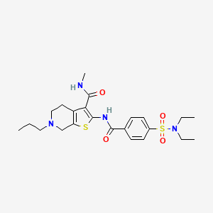 molecular formula C23H32N4O4S2 B2719910 2-[[4-(二乙基磺酰)苯甲酰]氨基]-N-甲基-6-丙基-5,7-二氢-4H-噻吩[2,3-c]吡啶-3-甲酰胺 CAS No. 533906-64-8