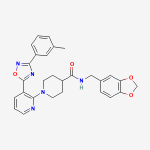 molecular formula C28H27N5O4 B2719924 1-{[3-(3-bromophenyl)-1,2,4-oxadiazol-5-yl]methyl}-3-(3-methylphenyl)thieno[3,2-d]pyrimidine-2,4(1H,3H)-dione CAS No. 1189920-90-8