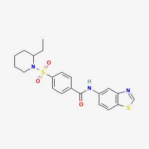 molecular formula C21H23N3O3S2 B2719928 N-(苯并[d]噻唑-5-基)-4-((2-乙基哌啶-1-基)磺酰)苯甲酰胺 CAS No. 942002-78-0
