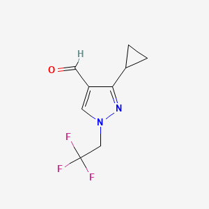molecular formula C9H9F3N2O B2719931 3-cyclopropyl-1-(2,2,2-trifluoroethyl)-1H-pyrazole-4-carbaldehyde CAS No. 1006462-81-2