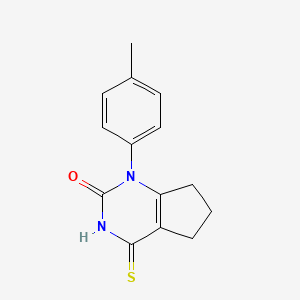 molecular formula C14H14N2OS B2719934 4-thioxo-1-(p-tolyl)-3,4,6,7-tetrahydro-1H-cyclopenta[d]pyrimidin-2(5H)-one CAS No. 919065-67-1