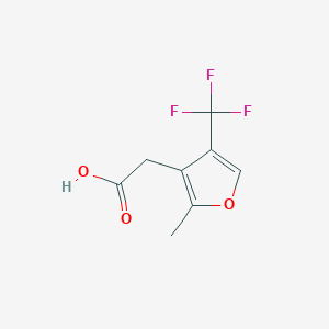 molecular formula C8H7F3O3 B2719935 2-[2-甲基-4-(三氟甲基)呋喃-3-YL]乙酸 CAS No. 1368346-53-5