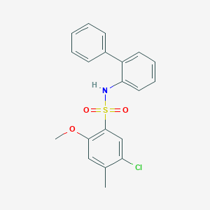 molecular formula C20H18ClNO3S B2719938 N-{[1,1'-biphenyl]-2-yl}-5-chloro-2-methoxy-4-methylbenzene-1-sulfonamide CAS No. 2379996-45-7