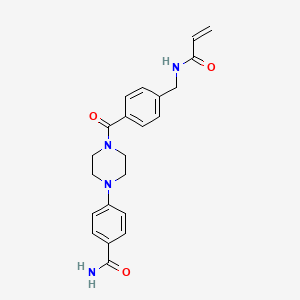 molecular formula C22H24N4O3 B2719942 4-[4-[4-[(Prop-2-enoylamino)methyl]benzoyl]piperazin-1-yl]benzamide CAS No. 2202158-35-6
