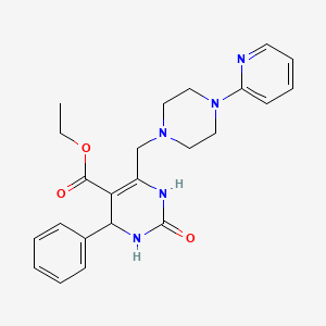 molecular formula C23H27N5O3 B2719953 Ethyl 2-oxo-4-phenyl-6-{[4-(pyridin-2-yl)piperazin-1-yl]methyl}-1,2,3,4-tetrahydropyrimidine-5-carboxylate CAS No. 902520-69-8