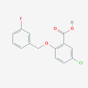 molecular formula C14H10ClFO3 B2719960 5-氯-2-[(3-氟苯甲基)氧基]苯甲酸 CAS No. 1002312-89-1