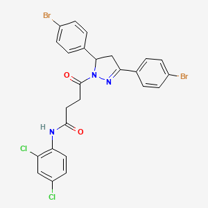 molecular formula C25H19Br2Cl2N3O2 B2719963 4-(3,5-双(4-溴苯基)-4,5-二氢-1H-吡唑-1-基)-N-(2,4-二氯苯基)-4-氧代丁酰胺 CAS No. 354156-26-6