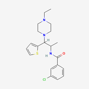 molecular formula C20H26ClN3OS B2719964 3-chloro-N-(1-(4-ethylpiperazin-1-yl)-1-(thiophen-2-yl)propan-2-yl)benzamide CAS No. 887205-62-1